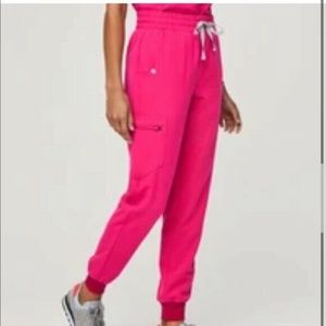 FIGS Zamora High Waisted Joggers in Shocking Pink